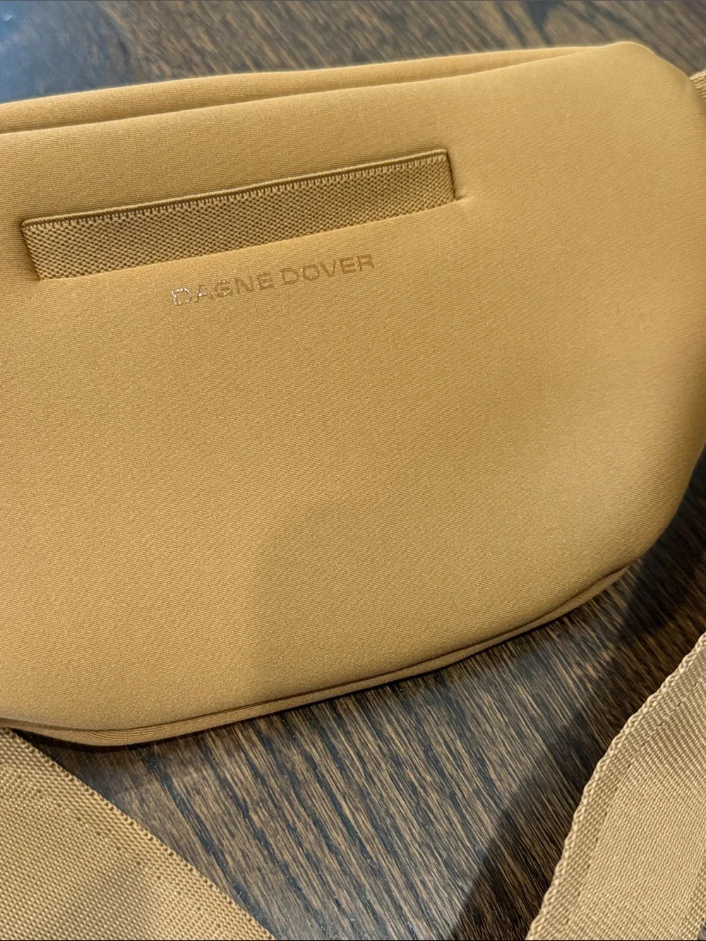 Dagne Dover ace Fanny Neoprene Belt Bag in camel